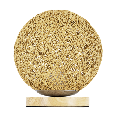 GLOBOSTAR® OCEANA 01336 Boho Επιτραπέζιο Φωτιστικό Πορτατίφ με Ντουί 1 x E27 AC 220-240V IP20 - Μπεζ - M20 x Π20 x Υ22cm