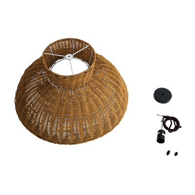 GLOBOSTAR® MALABO 02328 Boho Κρεμαστό Φωτιστικό Οροφής με Ντουί 1 x E27 AC 220-240V IP20 - Καφέ - Μ60 x Π60 x Υ31cm