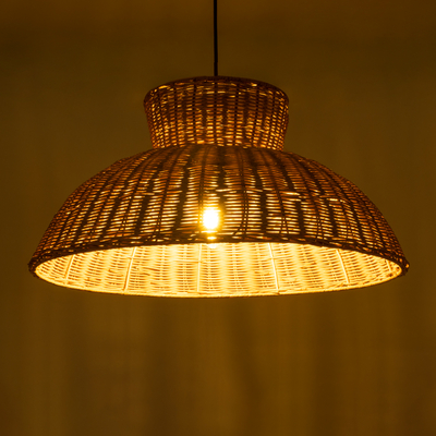 GLOBOSTAR® MALABO 02328 Boho Κρεμαστό Φωτιστικό Οροφής με Ντουί 1 x E27 AC 220-240V IP20 - Καφέ - Μ60 x Π60 x Υ31cm