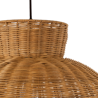 GLOBOSTAR® MALABO 02328 Boho Κρεμαστό Φωτιστικό Οροφής με Ντουί 1 x E27 AC 220-240V IP20 - Καφέ - Μ60 x Π60 x Υ31cm