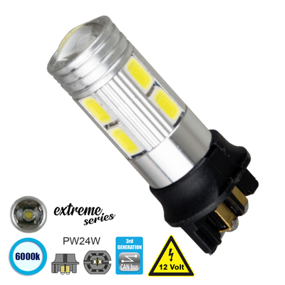 GloboStar® 81173 Λάμπα Αυτοκίνητου  3rd Generation Can-Bus Extreme Series LED 8 SMD 5630 & 1 CREE XHP35 5W 320lm 360° DC 12V IP20 Ψυχρό Λευκό 6000K