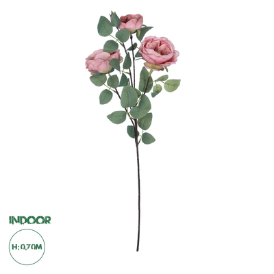 GloboStar® Artificial Garden HOT PINK CLIMBING ROSE BRANCH 21185 Τεχνητό Διακοσμητικό Κλαδί Τριαντάφυλλο Έντονο Ροζ Y70cm