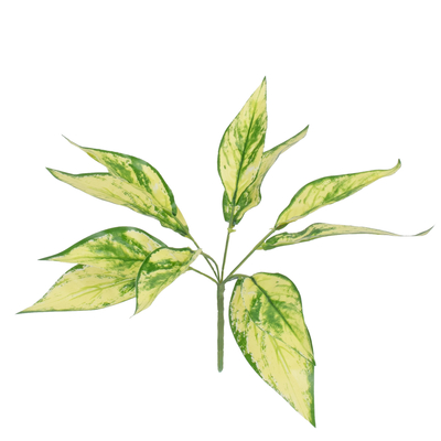 GloboStar® AUCUBA 78223 Τεχνητό Φυτό Κηληδωμένη Δάφνη - Μπουκέτο Διακοσμητικών Φυτών - Κλαδιών με Φύλλωμα Πράσινο - Κίτρινο Υ25cm