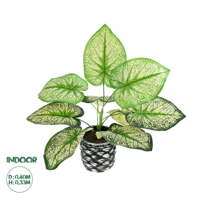 GloboStar® Artificial Garden CALADIUM 20889 Τεχνητό Διακοσμητικό Φυτό Τροπικό Καλάδιο Φ40 x Υ33cm