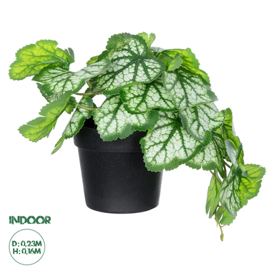 GloboStar® Artificial Garden WHITE BEGONIA PLANT 20947 Διακοσμητικό Φυτό Λευκή Βιγόνια Φ23 x Υ16cm