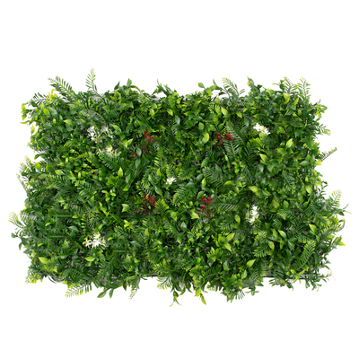 GLOBOSTAR® FERN 78407 Τεχνητό Πάνελ Φυλλωσιάς / Κάθετος Κήπος Ίληξ, Νάνος Φτέρη, Κοράλι & Κουφέα - Πράσινο - Μ60 x Π10 x Υ40cm