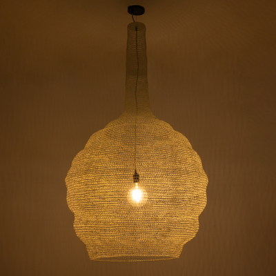 GLOBOSTAR® KENTUCKY 01886 Vintage Κρεμαστό Φωτιστικό Οροφής με Ντουί 1 x E27 AC 220-240V IP20 - Λευκό - Μ90 x Π90 x Υ150cm