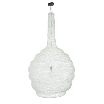 GLOBOSTAR® KENTUCKY 01886 Vintage Κρεμαστό Φωτιστικό Οροφής με Ντουί 1 x E27 AC 220-240V IP20 - Λευκό - Μ90 x Π90 x Υ150cm