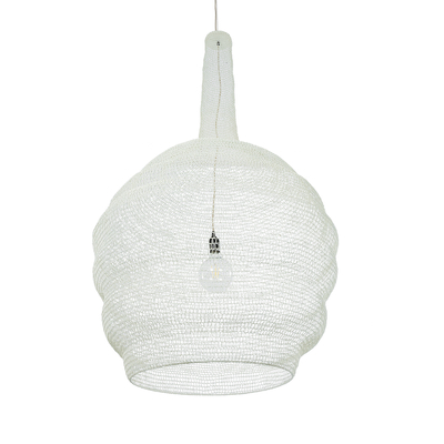 GLOBOSTAR® KENTUCKY 01886 Vintage Κρεμαστό Φωτιστικό Οροφής με Ντουί 1 x E27 AC 220-240V IP20 - Λευκό - Μ90 x Π90 x Υ150cm