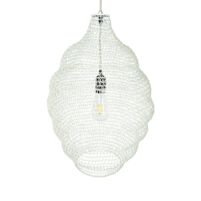 GLOBOSTAR® KENTUCKY 01898 Vintage Κρεμαστό Φωτιστικό Οροφής με Ντουί 1 x E27 AC 220-240V IP20 - Λευκό - Μ40 x Π40 x Y60cm