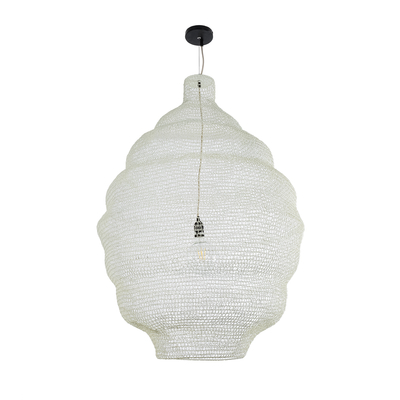 GLOBOSTAR® KENTUCKY 01901 Vintage Κρεμαστό Φωτιστικό Οροφής με Ντουί 1 x E27 AC 220-240V IP20 - Λευκό - Μ80 x Π80 x Y110cm