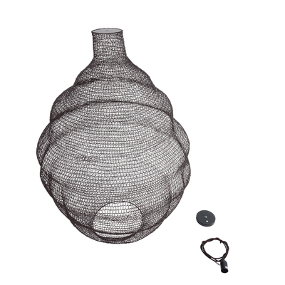 GLOBOSTAR® KENTUCKY 01902 Vintage Κρεμαστό Φωτιστικό Οροφής με Ντουί 1 x E27 AC 220-240V IP20 - Καφέ - Μ80 x Π80 x Y110cm