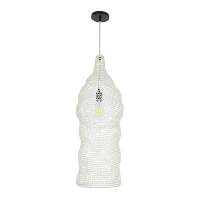 GLOBOSTAR® KENTUCKY 01904 Vintage Κρεμαστό Φωτιστικό Οροφής με Ντουί 1 x E27 AC 220-240V IP20 - Λευκό - Μ30 x Π30 x Y80cm