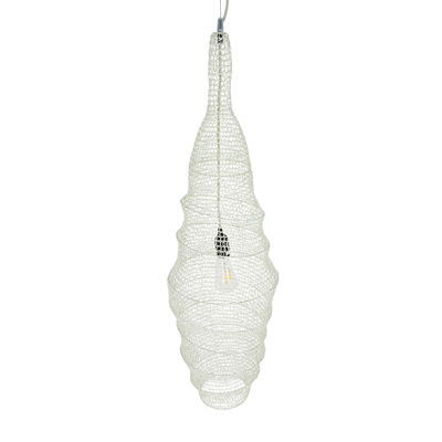 GLOBOSTAR® KENTUCKY 01907 Vintage Κρεμαστό Φωτιστικό Οροφής με Ντουί 1 x E27 AC 220-240V IP20 - Λευκό - Μ30 x Π30 x Y105cm