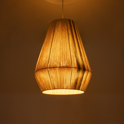 GLOBOSTAR® SALERNO 02334 Boho Κρεμαστό Φωτιστικό Οροφής με Ντουί 1 x E27 AC 220-240V IP20 - Μπεζ & Καφέ - Μ50 x Π50 x Υ60cm