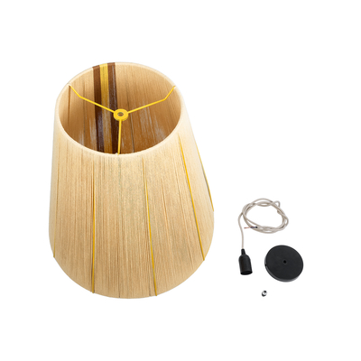 GLOBOSTAR® SALERNO 02334 Boho Κρεμαστό Φωτιστικό Οροφής με Ντουί 1 x E27 AC 220-240V IP20 - Μπεζ & Καφέ - Μ50 x Π50 x Υ60cm