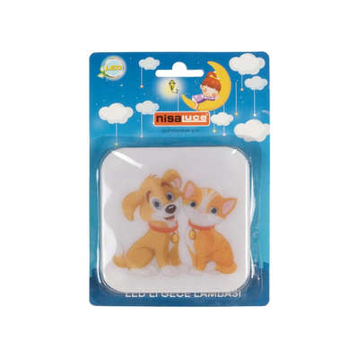 GloboStar® KIDDO 202-0008 Παιδικό Φωτιστικό Νυκτός LED 1W 95lm 120° AC220-240V IP20 Ψυχρό Λευκό 6000K - Μ5.5 x Π5.5 x Υ8cm - 2 Χρόνια Εγγύηση