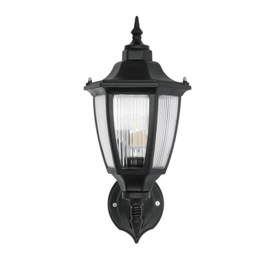 GLOBOSTAR® ENGLAND 202-0011 Vintage Φωτιστικό Τοίχου - Απλίκα με Ντουί 1 x E27 AC 220-240V IP44 - Μαύρο - Μ25 x Π20 x Υ42cm