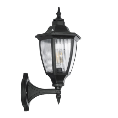 GLOBOSTAR® ENGLAND 202-0011 Vintage Φωτιστικό Τοίχου - Απλίκα με Ντουί 1 x E27 AC 220-240V IP44 - Μαύρο - Μ25 x Π20 x Υ42cm