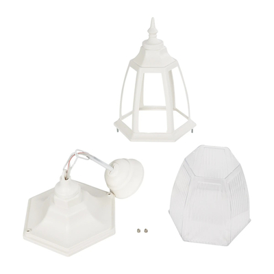 GLOBOSTAR® ENGLAND 202-0014 Vintage Κρεμαστό Φωτιστικό Οροφής με Ντουί 1 x E27 AC 220-240V IP44 - Λευκό - Μ20 x Π20 x Υ35cm