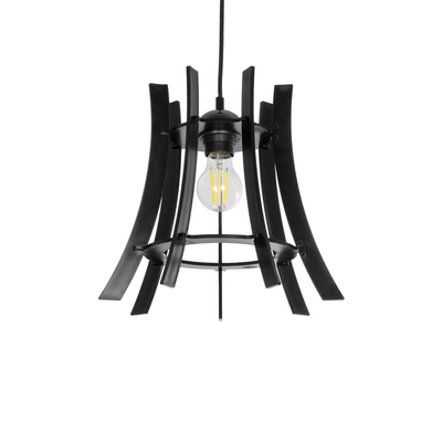 GLOBOSTAR® VIVIDUS 202-0029 Μοντέρνο Κρεμαστό Φωτιστικό Οροφής με Ντουί 1 x E27 AC 220-240V IP20 - Μαύρο - Μ30 x Π30 x Υ29cm