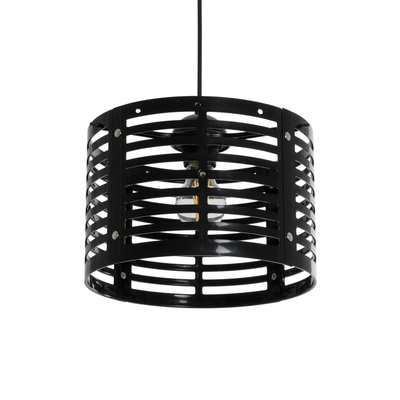 GLOBOSTAR® DOMINIC 202-0030 Μοντέρνο Κρεμαστό Φωτιστικό Οροφής με Ντουί 1 x E27 AC 220-240V IP20 - Μαύρο - Μ27 x Π27 x Υ29cm