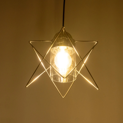 GLOBOSTAR® PLEX 202-0038 Μοντέρνο Κρεμαστό Φωτιστικό Οροφής με Ντουί 1 x E27 AC 220-240V IP20 - Ασημί & Διάφανο - Μ25 x Π25 x Υ23cm