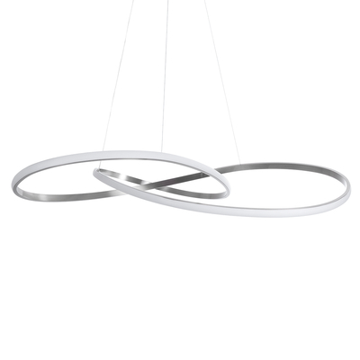 GLOBOSTAR® DEXTER 60919 Μοντέρνο Κρεμαστό Φωτιστικό Οροφής LED 120W 13440lm 300° AC 220-240V IP20 Ρυθμιζόμενο Λευκό CCT με Χειριστήριο από 2700K έως 6000K Dimmable - Lumileds SMD Chip - Νίκελ Βούρτσας - Μ103 x Π103 x Υ30cm - 3 Χρόνια Εγγύηση