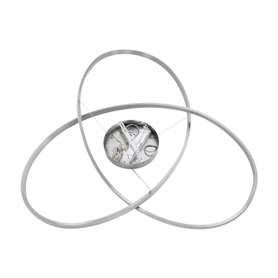 GLOBOSTAR® DEXTER 60919 Μοντέρνο Κρεμαστό Φωτιστικό Οροφής LED 120W 13440lm 300° AC 220-240V IP20 Ρυθμιζόμενο Λευκό CCT με Χειριστήριο από 2700K έως 6000K Dimmable - Lumileds SMD Chip - Νίκελ Βούρτσας - Μ103 x Π103 x Υ30cm - 3 Χρόνια Εγγύηση