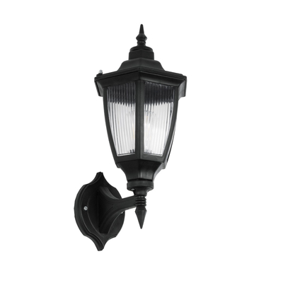 GLOBOSTAR® ENGLAND 202-0011 Vintage Φωτιστικό Τοίχου - Απλίκα με Ντουί 1 x E27 AC 220-240V IP44 - Μαύρο - Μ25 x Π20 x Υ42cm