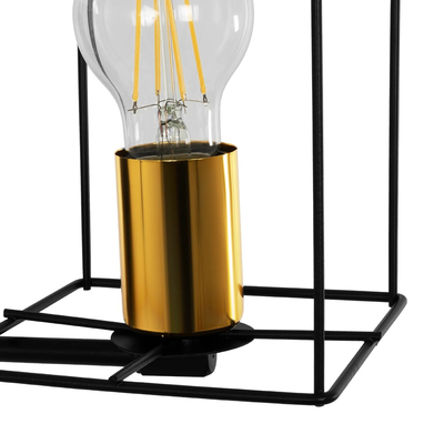 GLOBOSTAR® CYRA 203-0012 Μοντέρνο Φωτιστικό Τοίχου - Απλίκα με Ντουί 1 x E27 AC 220-240V IP20 - Μαύρο & Χρυσό - Μ14 x Π21 x Υ22cm