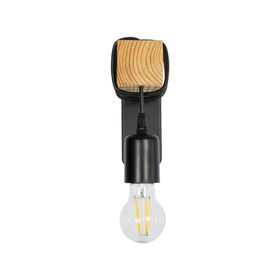 GLOBOSTAR® XYLO 203-0014 Μοντέρνο Φωτιστικό Τοίχου - Απλίκα με Ντουί 1 x E27 AC 220-240V IP20 - Μαύρο & Μπεζ - Μ18 x Π18 x Υ19cm