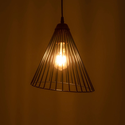 GLOBOSTAR® ARCWIRE 203-0015 Μοντέρνο Κρεμαστό Φωτιστικό Οροφής με Ντουί 1 x E27 AC 220-240V IP20 - Μαύρο - Μ25 x Π25 x Υ30cm