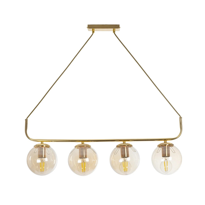 GLOBOSTAR® LATTICE 203-0019 Μοντέρνο Κρεμαστό Φωτιστικό Οροφής με Ντουί 4 x E27 AC 220-240V IP20 - Χρυσό - Μ78 x Π15 x Υ81cm