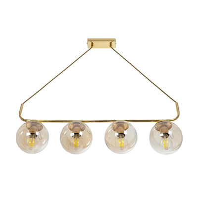 GLOBOSTAR® LATTICE 203-0019 Μοντέρνο Κρεμαστό Φωτιστικό Οροφής με Ντουί 4 x E27 AC 220-240V IP20 - Χρυσό - Μ78 x Π15 x Υ81cm