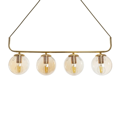 GLOBOSTAR® LATTICE 203-0019 Μοντέρνο Κρεμαστό Φωτιστικό Οροφής με Ντουί 4 x E27 AC 220-240V IP20 - Χρυσό - Μ78 x Π15 x Υ81cm