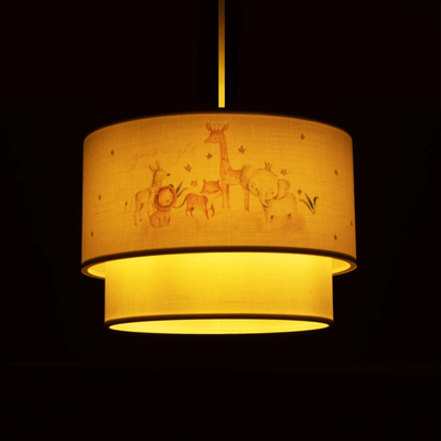 GLOBOSTAR® GIRAFFE 204-0007 Παιδικό Κρεμαστό Φωτιστικό Οροφής με Ντουί 1 x E27 AC 220-240V IP20 - Πολύχρωμο - Μ30 x Π30 x Υ24cm