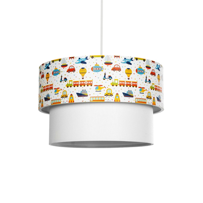 GLOBOSTAR® TRAIN 204-0009 Παιδικό Κρεμαστό Φωτιστικό Οροφής με Ντουί 1 x E27 AC 220-240V IP20 - Πολύχρωμο - Μ30 x Π30 x Υ24cm