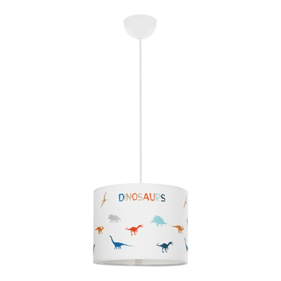 GLOBOSTAR® DINO 204-0014 Παιδικό Κρεμαστό Φωτιστικό Οροφής με Ντουί 1 x E27 AC 220-240V IP20 - Πολύχρωμο - Μ28 x Π28 x Υ24cm