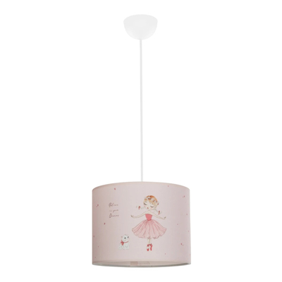 GLOBOSTAR® BALLERINA 204-0015 Παιδικό Κρεμαστό Φωτιστικό Οροφής με Ντουί 1 x E27 AC 220-240V IP20 - Ροζ - Μ28 x Π28 x Υ24cm