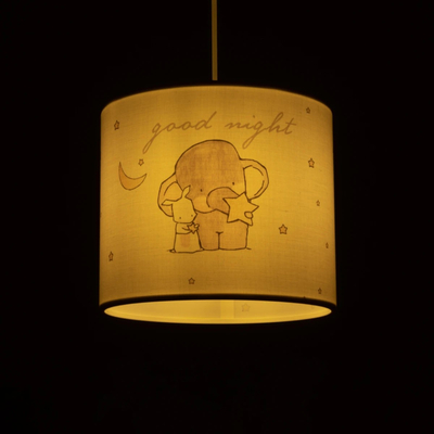 GLOBOSTAR® ELEPHANT 204-0020 Παιδικό Κρεμαστό Φωτιστικό Οροφής με Ντουί 1 x E27 AC 220-240V IP20 - Πολύχρωμο - Μ24 x Π24 x Υ23cm