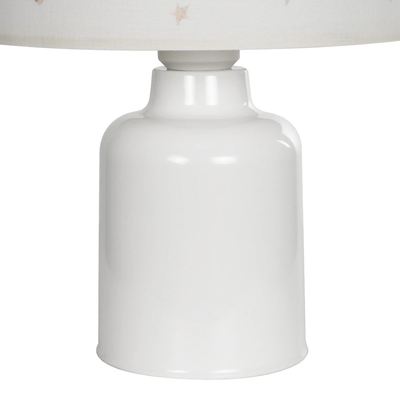 GloboStar® MOON 204-0023 Παιδικό Eπιτραπέζιο Φωτιστικό Πορτατίφ Μονόφωτο 1 x E27 IP20 Πολύχρωμο Ύφασμα με Λευκό Πλαστικό - Μ24 x Π24 x Υ32cm