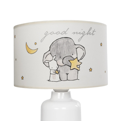 GloboStar® ELEPHANT 204-0025 Παιδικό Eπιτραπέζιο Φωτιστικό Πορτατίφ Μονόφωτο 1 x E27 IP20 Πολύχρωμο Ύφασμα με Λευκό Πλαστικό - Μ24 x Π24 x Υ32cm