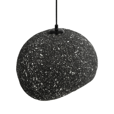GLOBOSTAR® STONE 204-0194 Μοντέρνο Κρεμαστό Φωτιστικό Οροφής με Ντουί 1 x E27 AC 220-240V IP20 - Μαύρο - Μ35 x Π31 x Υ26cm