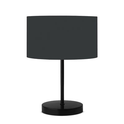 GloboStar® LARA 204-0076 Μοντέρνο Eπιτραπέζιο Φωτιστικό Πορτατίφ Μονόφωτο 1 x E27 IP20 Μαύρο Μέταλλο με Μαύρο Ύφασμα - Μ24 x Π24 x Υ35cm