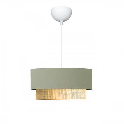 GLOBOSTAR® BIGGIE 204-0097 Μοντέρνο Κρεμαστό Φωτιστικό Οροφής με Ντουί 1 x E27 AC 220-240V IP20 - Λαδί & Μπεζ - Μ30 x Π30 x Υ16cm