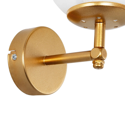 GLOBOSTAR® DALPH 203-0029 Vintage Φωτιστικό Τοίχου - Απλίκα με Ντουί 1 x E27 AC 220-240V IP20 - Χρυσό & Λευκό - M18 x Π15 x Υ23cm