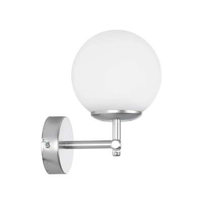 GLOBOSTAR® DALPH 203-0031 Vintage Φωτιστικό Τοίχου - Απλίκα με Ντουί 1 x E27 AC 220-240V IP20 - Ασημί & Λευκό - M18 x Π15 x Υ23cm