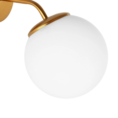 GLOBOSTAR® DALPH 203-0033 Vintage Φωτιστικό Τοίχου - Απλίκα με Ντουί 1 x E27 AC 220-240V IP20 - Χρυσό & Λευκό - M15 x Π25 x Υ22cm