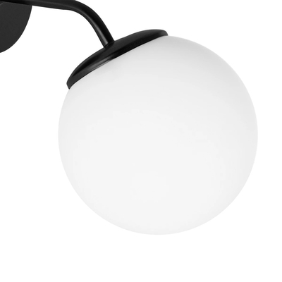 GLOBOSTAR® DALPH 203-0034 Vintage Φωτιστικό Τοίχου - Απλίκα με Ντουί 1 x E27 AC 220-240V IP20 - Μαύρο & Λευκό - M15 x Π25 x Υ22cm